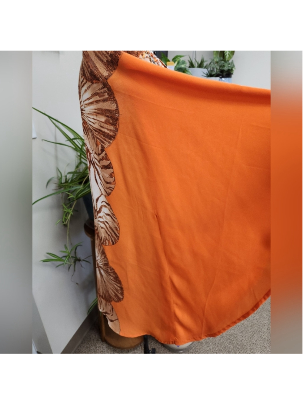 Chico's Orange and Brown Embellished Cap Sleeve Blouse Size S/M - Picture 5 of 9